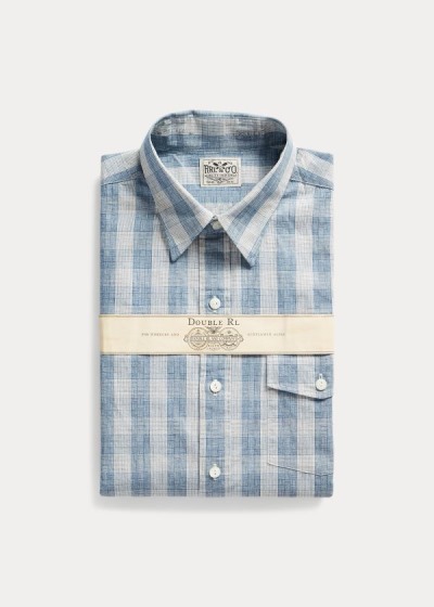 Camisa Ralph Lauren Hombre Azules - Slim Fit Checked - VKXES6317